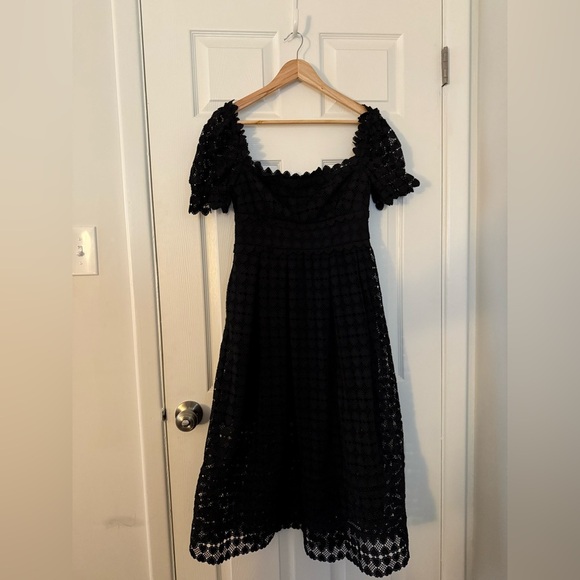 Self Portrait black heart lace midi dress Size 6 New with tags - Picture 4 of 4